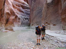 Brian and Chuck photo-geeking out in Paria Canyon.